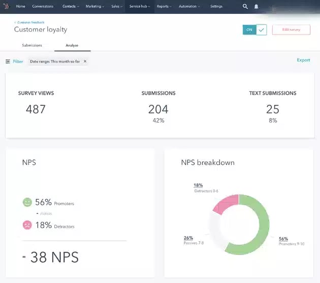 NPS Score in HubSpot