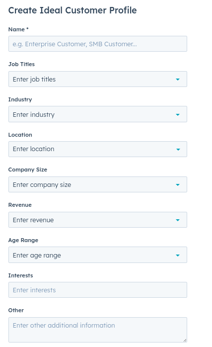 HubSpot Ideal Customer Profile