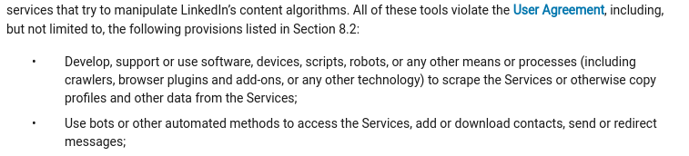 LinkedIn terms and conditions